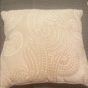 Pier 1 Cream Accent Pillow with Intricate Embroidery